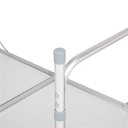 Aluminum Folding Table 4 Foot, Adjustable Height Lightweight Portable Camping Table for Picnic Beach Outdoor Indoor, White 120 x 60 x 70 4Ft Y684846