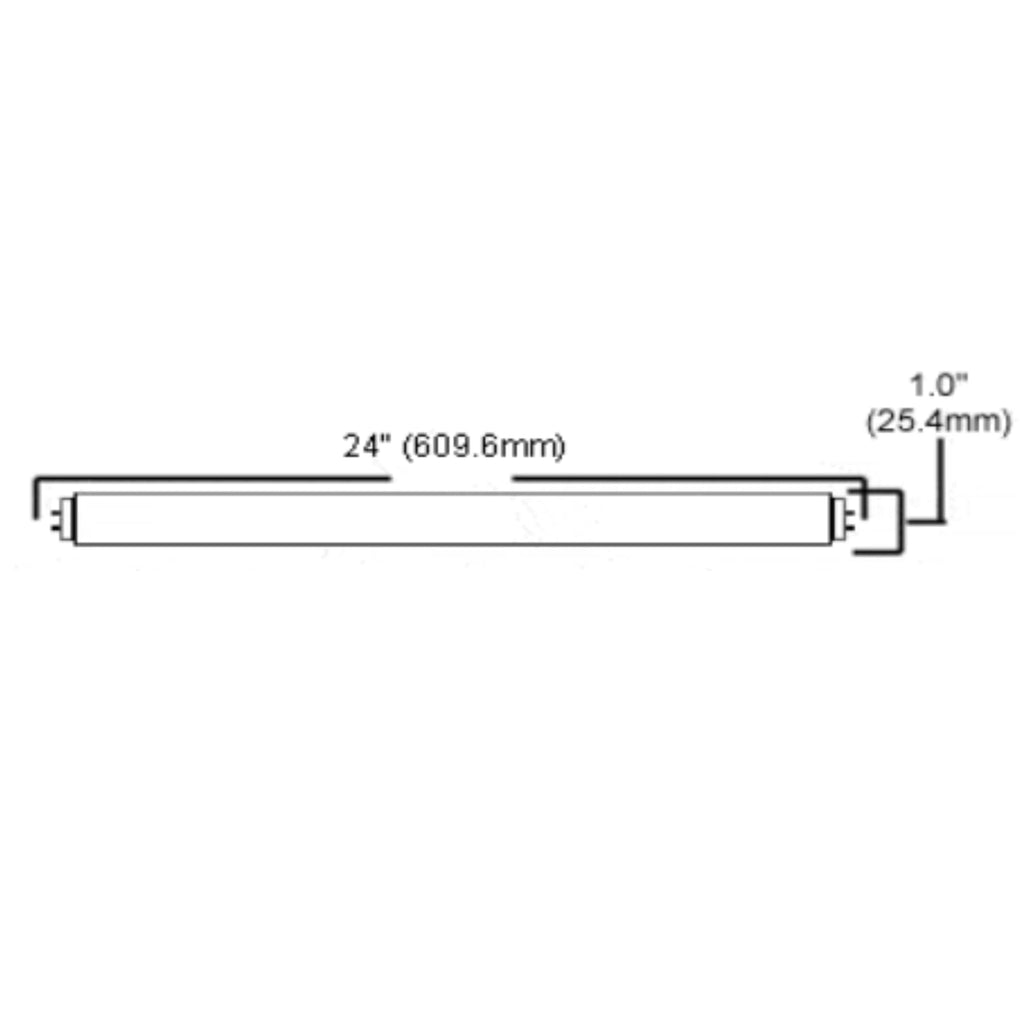 24 Inch T8 Fluorescent Tube Light Bulb 17W 4100K Cool White 2800 Lumen G13 Bi-Pin Base Pack of 10 F443