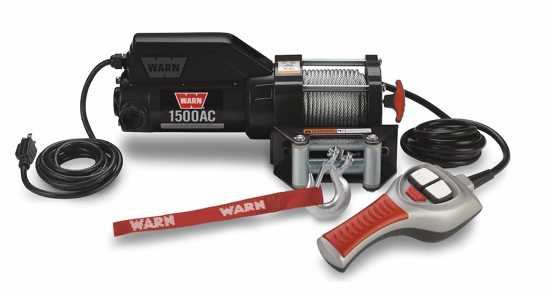 Electric Utility Winch 1500 lbs Capacity Black K439424