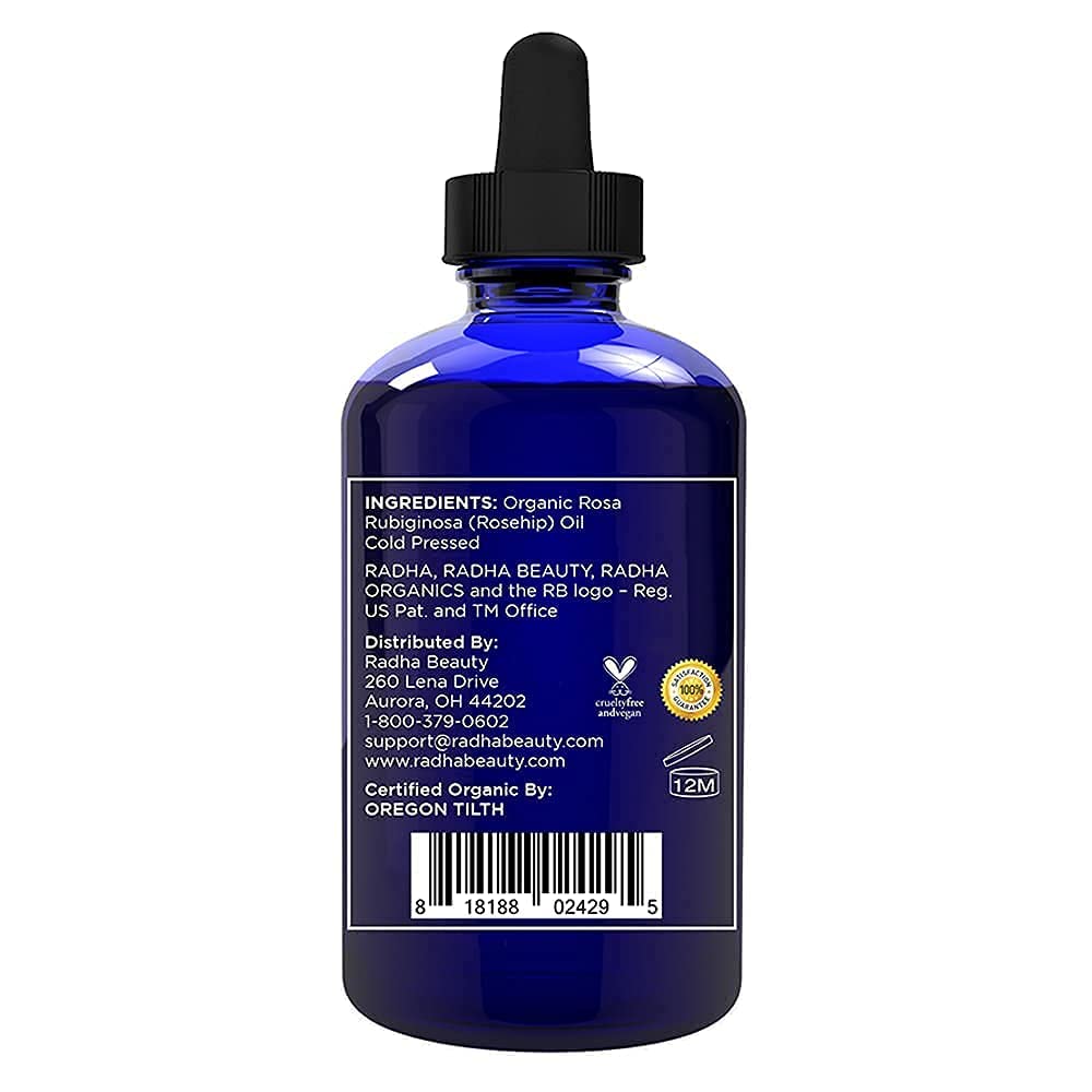 4 oz Organic Rosehip Seed Oil Cold Pressed J524046