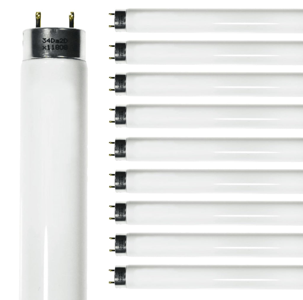 24 Inch T8 Fluorescent Tube Light Bulb 17W 4100K Cool White 2800 Lumen G13 Bi-Pin Base Pack of 10 F443