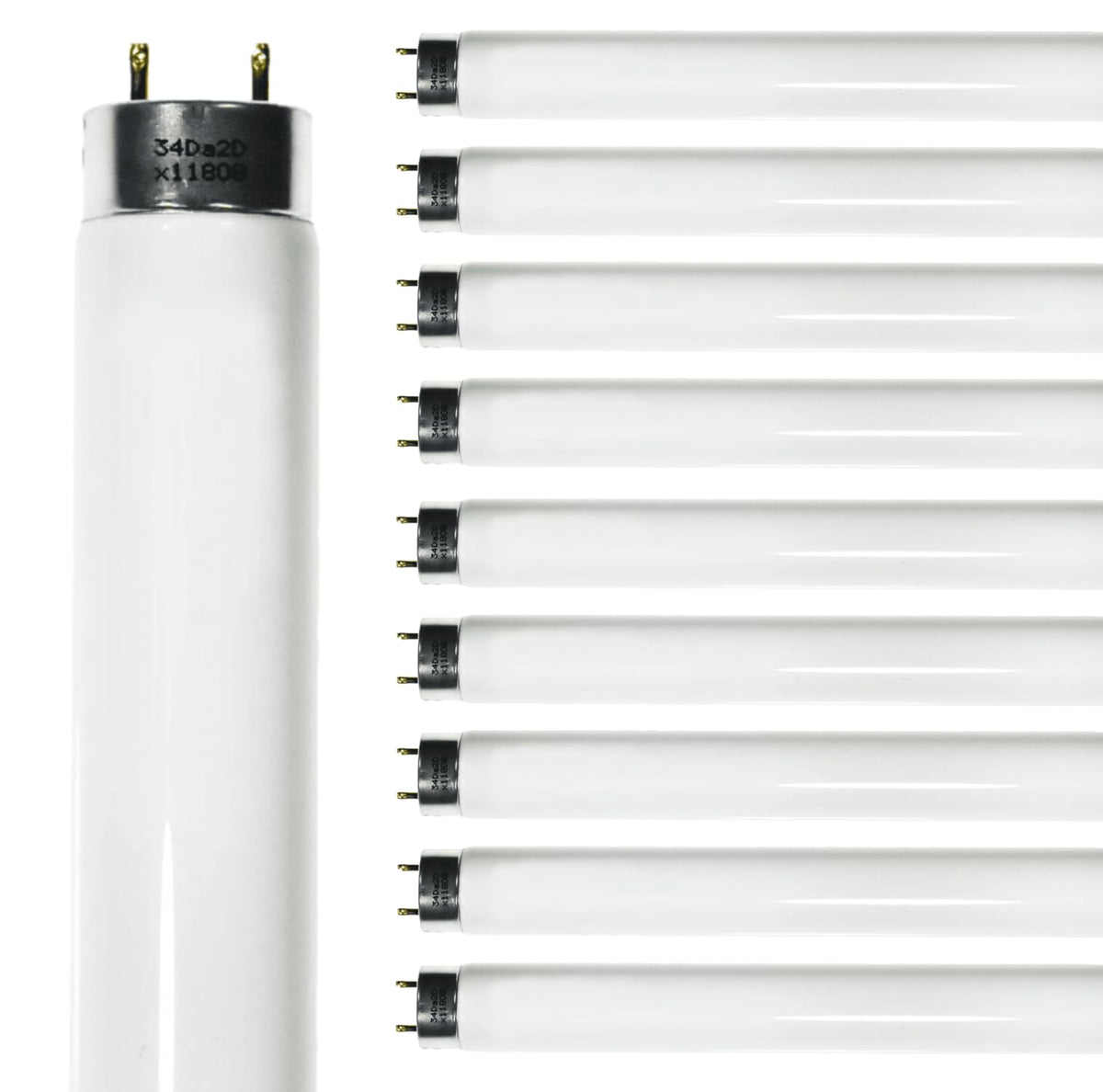 24 Inch T8 Fluorescent Tube Light Bulb 17W 4100K Cool White 2800 Lumen G13 Bi-Pin Base Pack of 10 F443