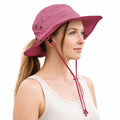 Ponytail Sun Hat Waterproof UPF 50+ Wide Brim W822