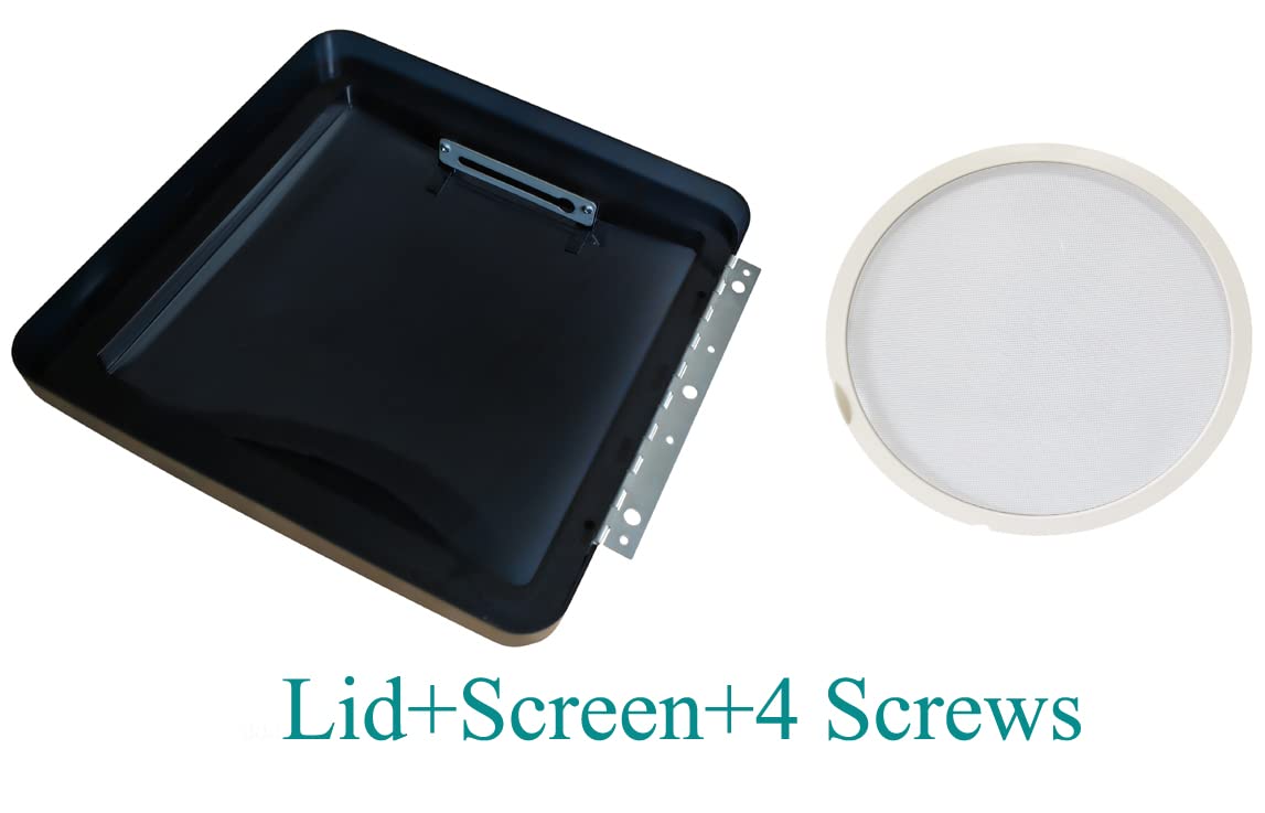 14"x14" RV Roof Vent Lid Replacement Smoke Dome Cover with Stainless Steel Screen W32797