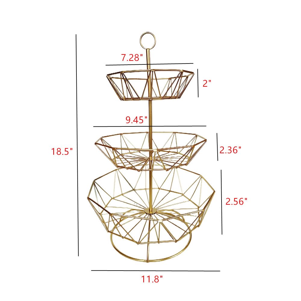 3 Tier Metal Wire Fruit Basket Stand F543