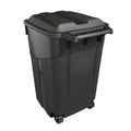 45 Gallon Black Wheeled Trash Can with Lid Z286