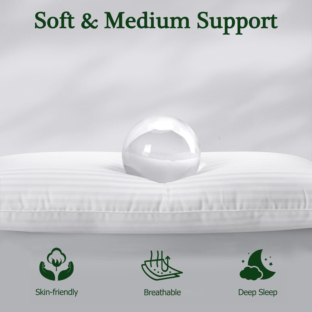 King Size Set of 2 Down Alternative Bed Pillows S813382