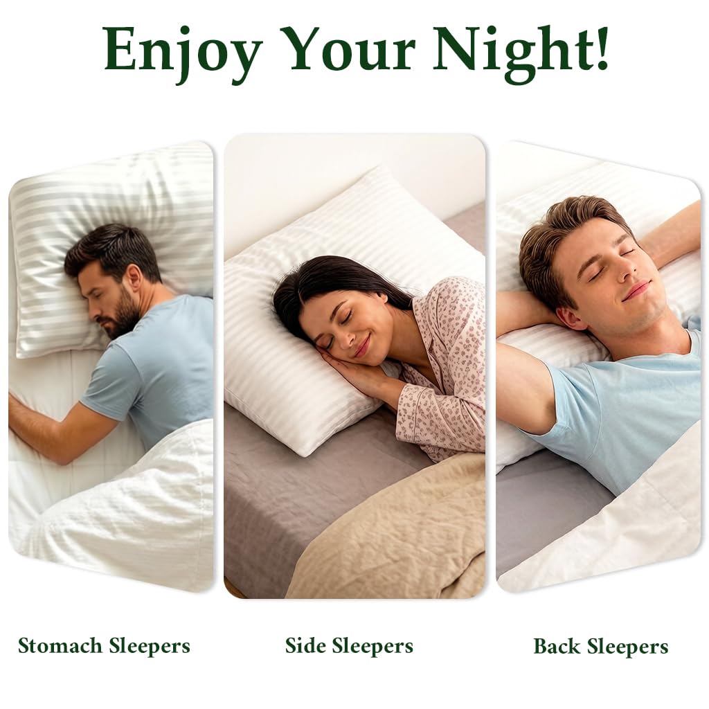 King Size Set of 2 Down Alternative Bed Pillows S813382