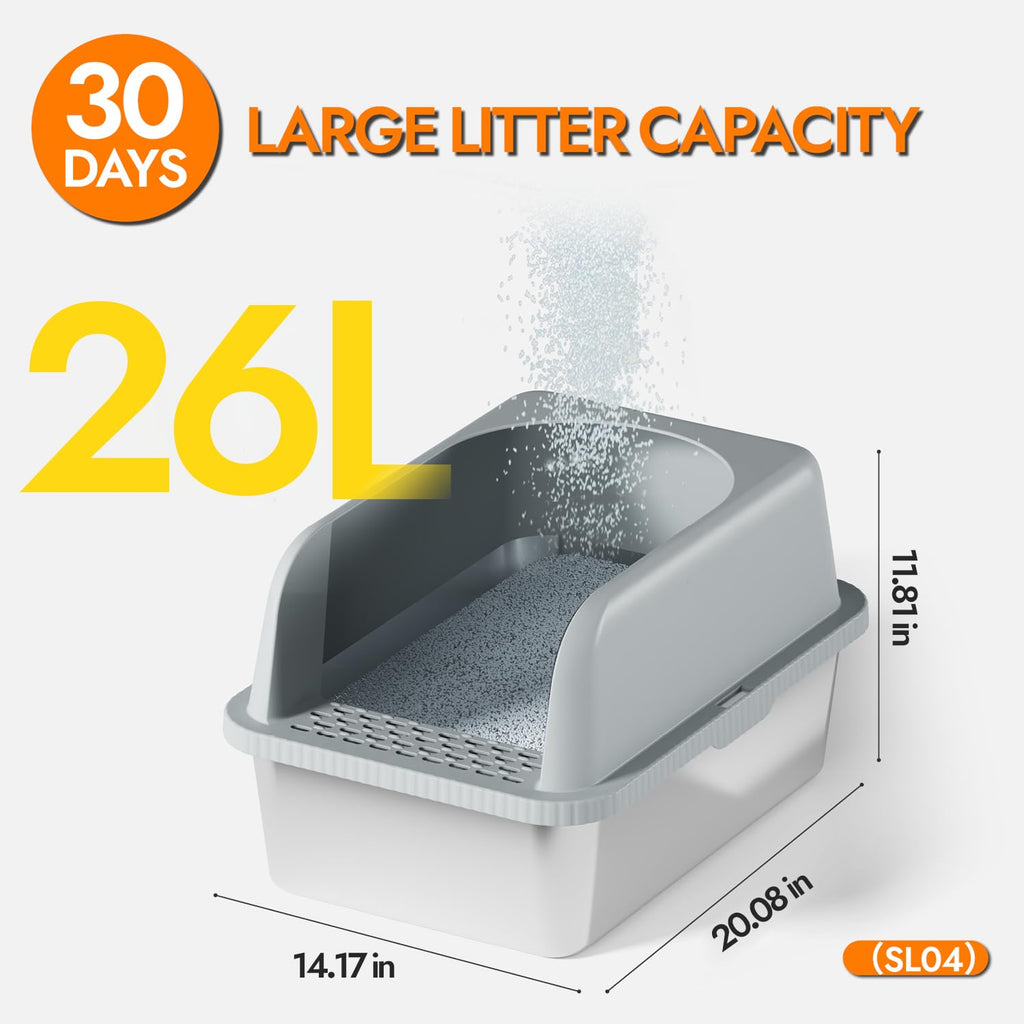 Stainless Steel Cat Litter Box with Lid H62008