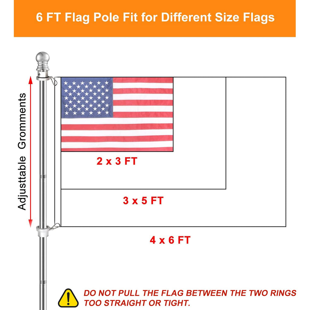 Heavy Duty T304 Stainless Steel Flag Pole Kit L754