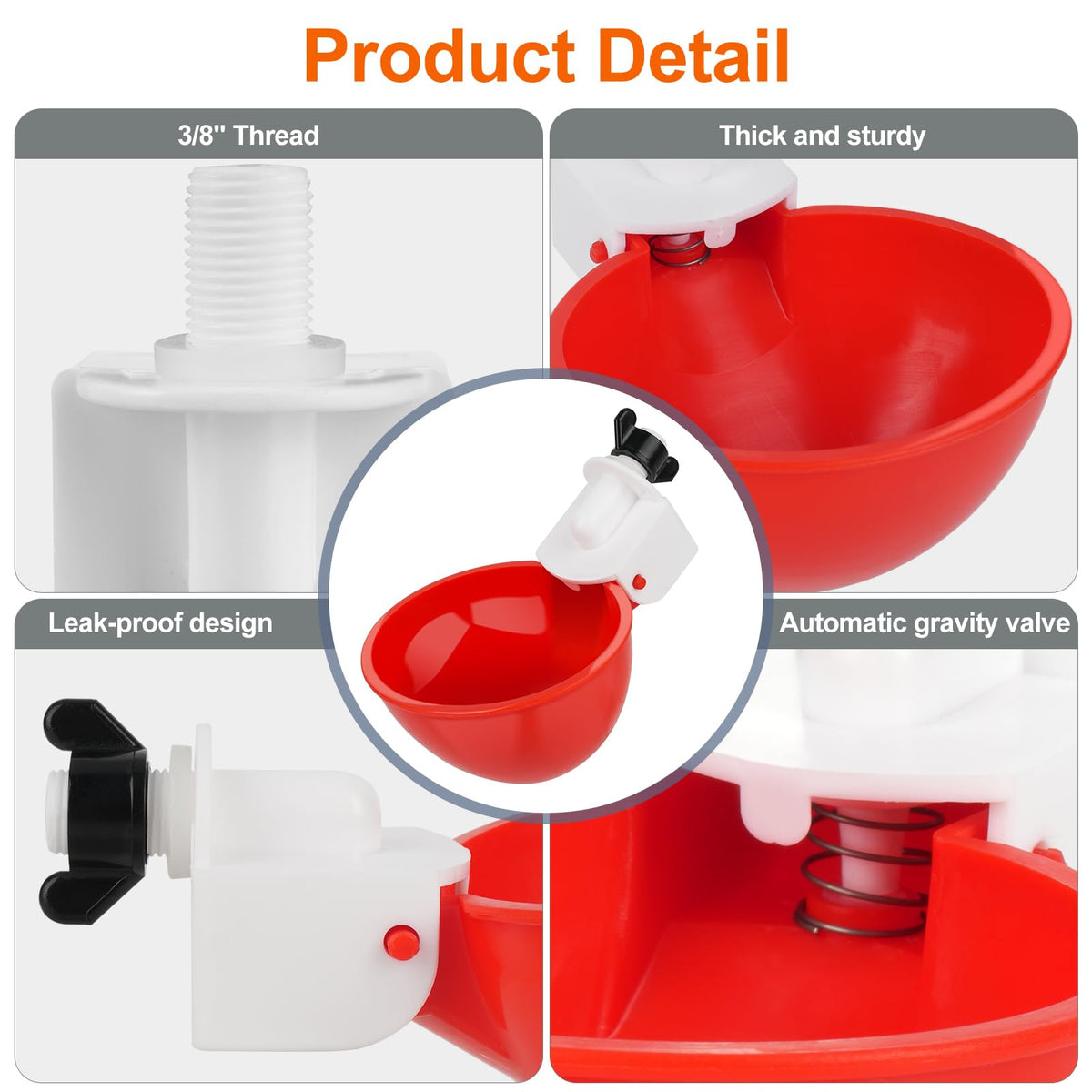 6 Pack Automatic Chicken Waterer Cups N5574