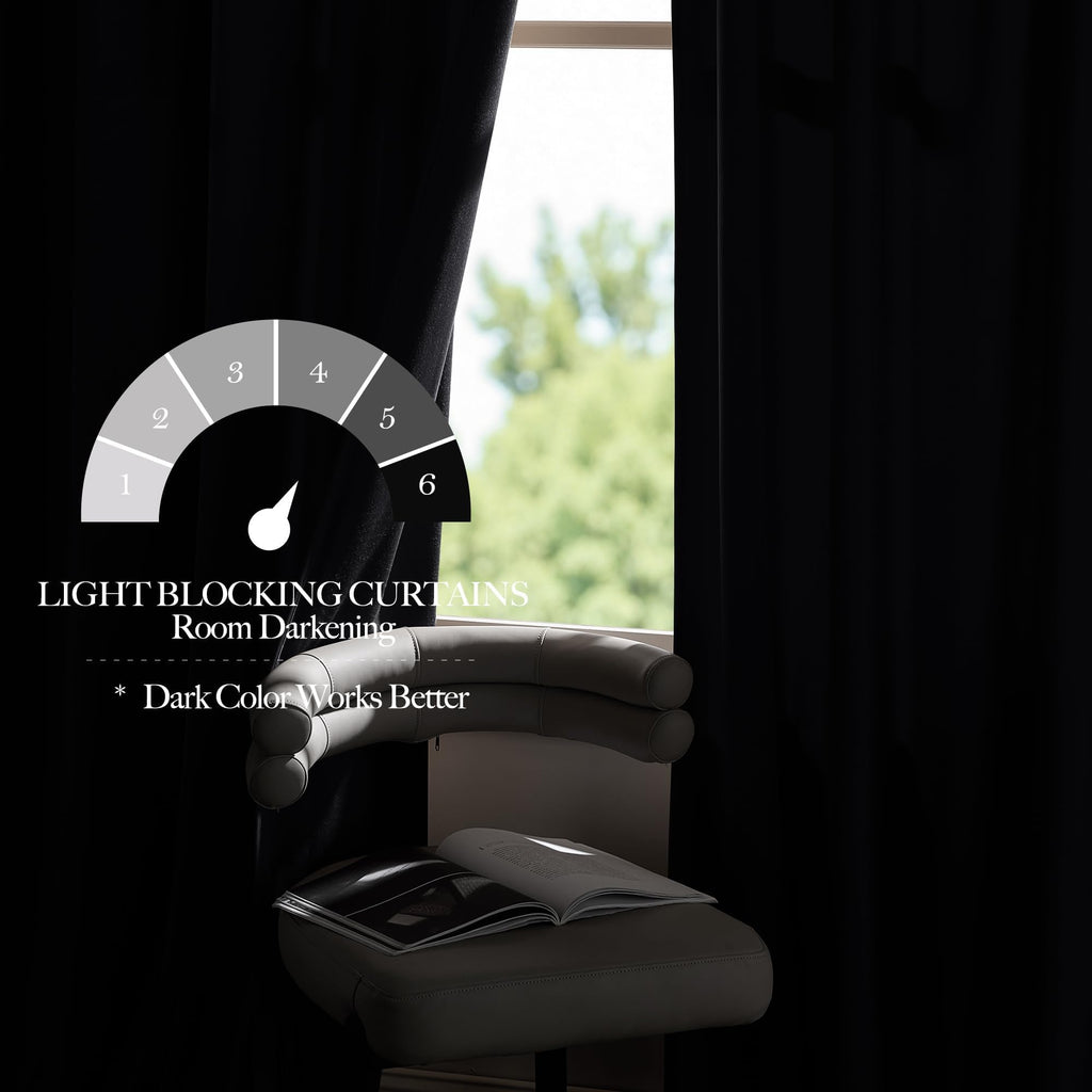 Black Out Velvet Curtains 108 inches Long Q411339