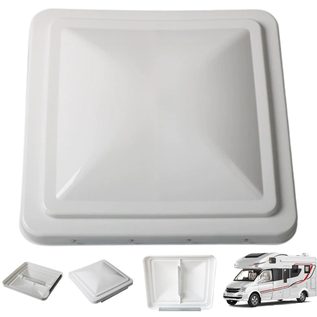 14 Inch White Weather-Resistant Plastic RV Vent Cover N26983