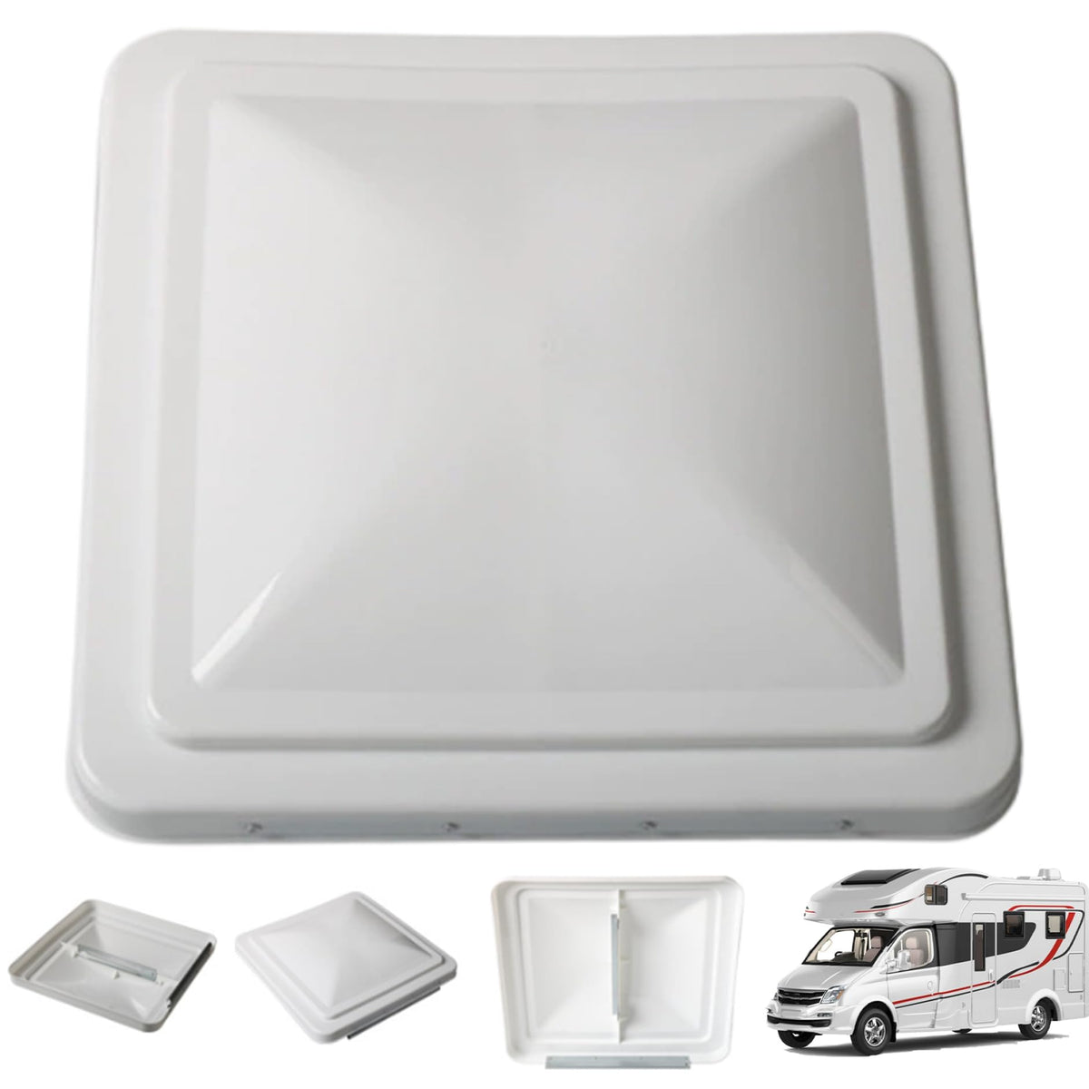 14 Inch White Weather-Resistant Plastic RV Vent Cover N26983