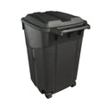 Black 45-Gallons Plastic Wheeled Trash Can with Lid I31951