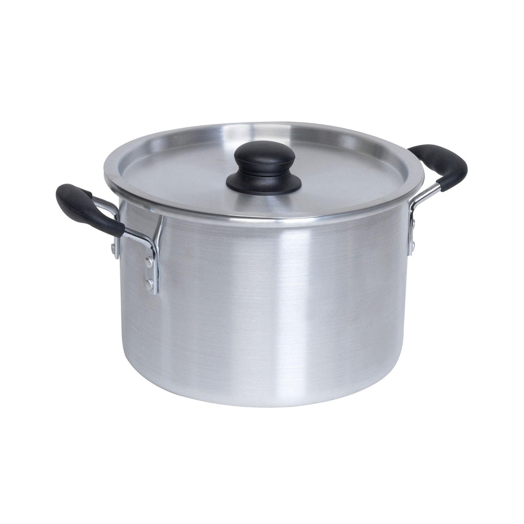 Silver 8 Quart Aluminum Stock Pot with Lid Z6965