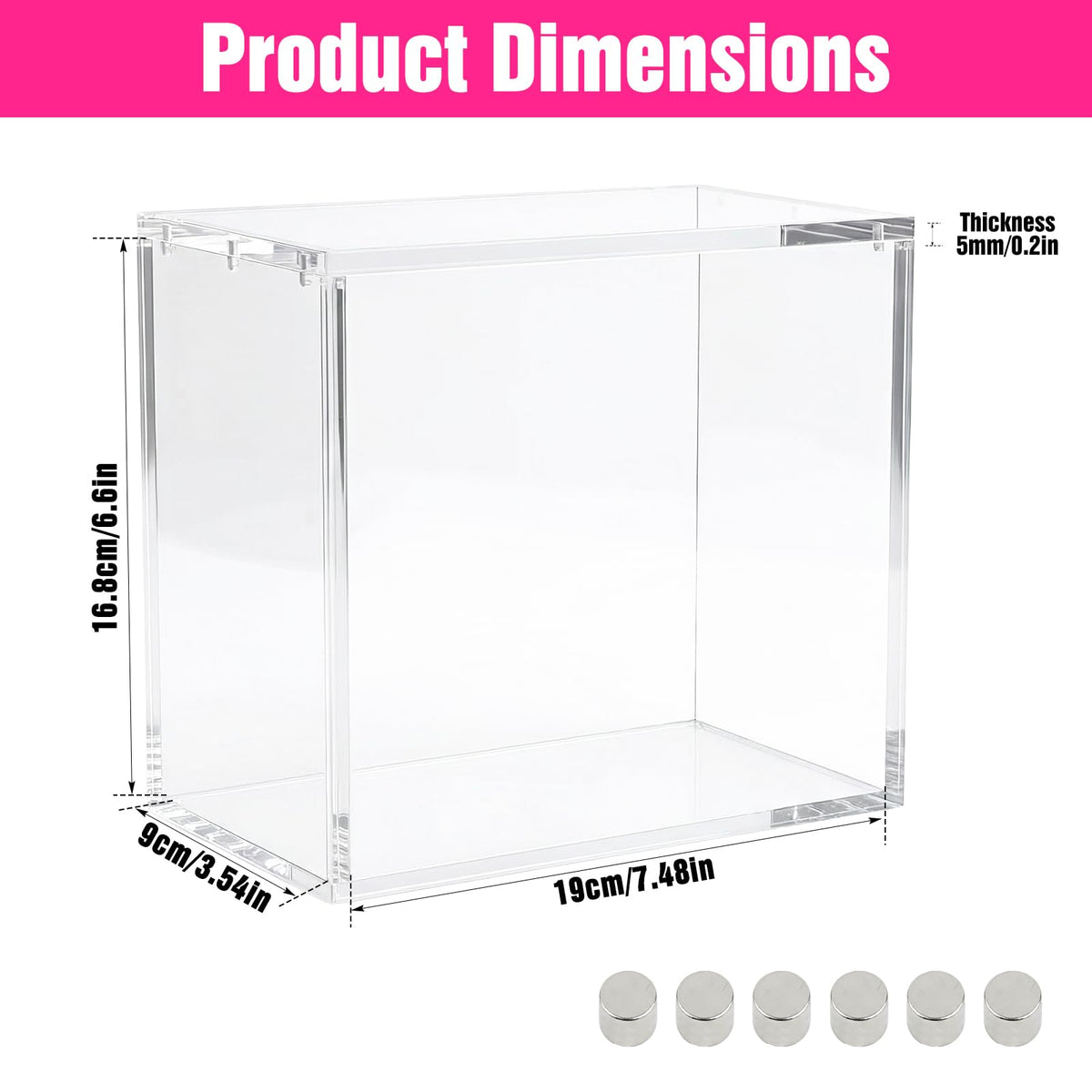 Acrylic Protector Case 8"L x 4"W x 7"H 2pcs W322