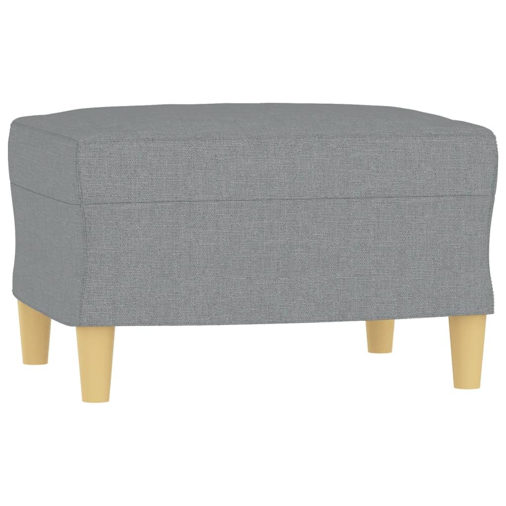 Light Gray 3-Seater Fabric Sofa with Footstool E205680