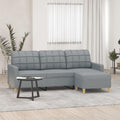 Light Gray 3-Seater Fabric Sofa with Footstool E205680