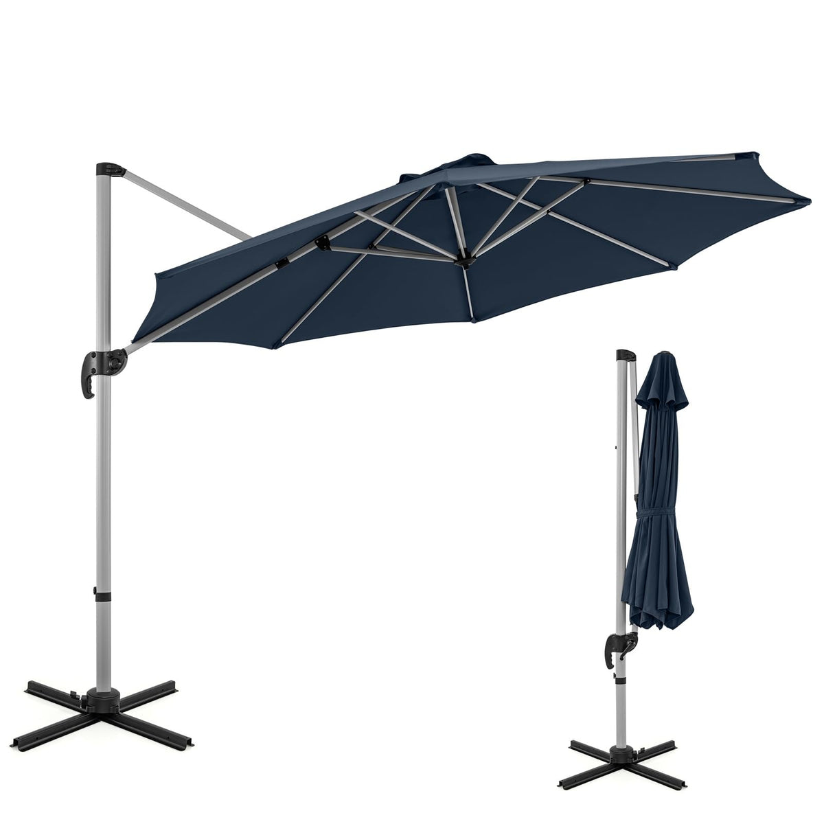 11 FT Cantilever Patio Umbrella with 360° Rotation P1921