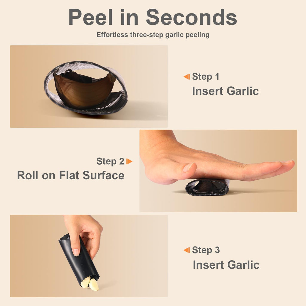 Stainless Steel Garlic Press Rocker with Peeler and Cleaning Brush V1480