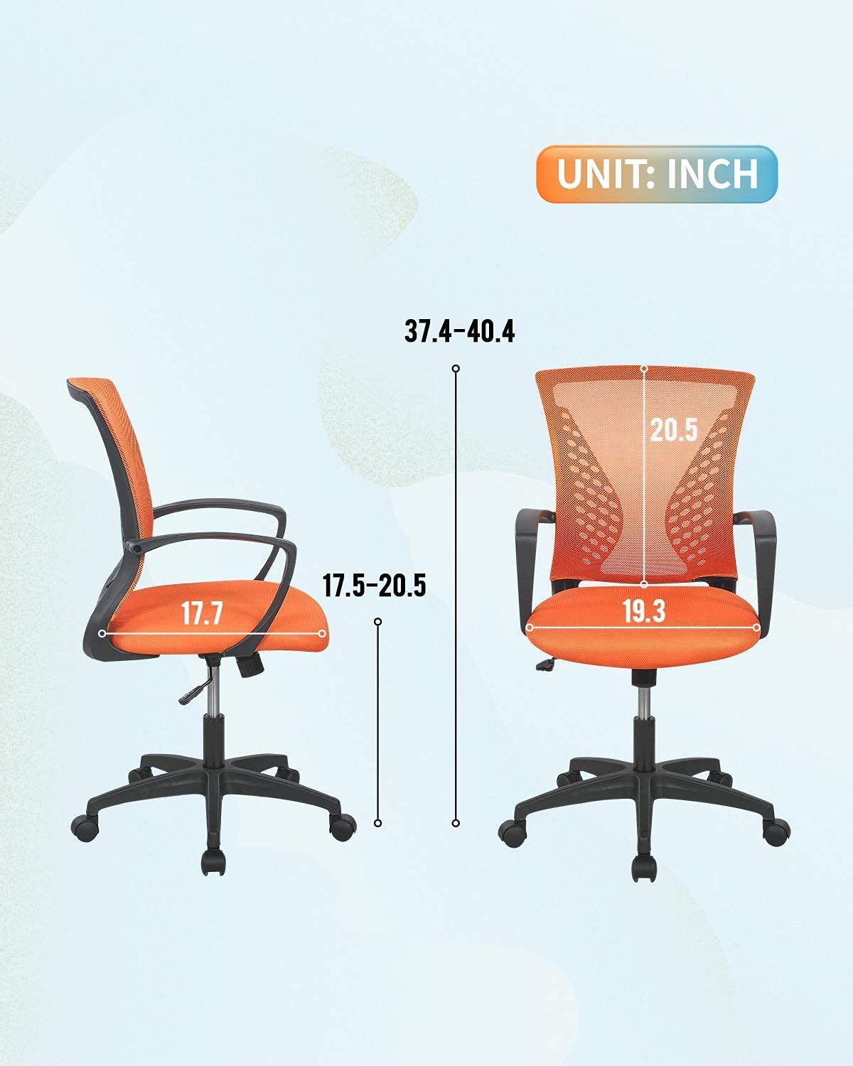 Orange Mesh Office Chair A350