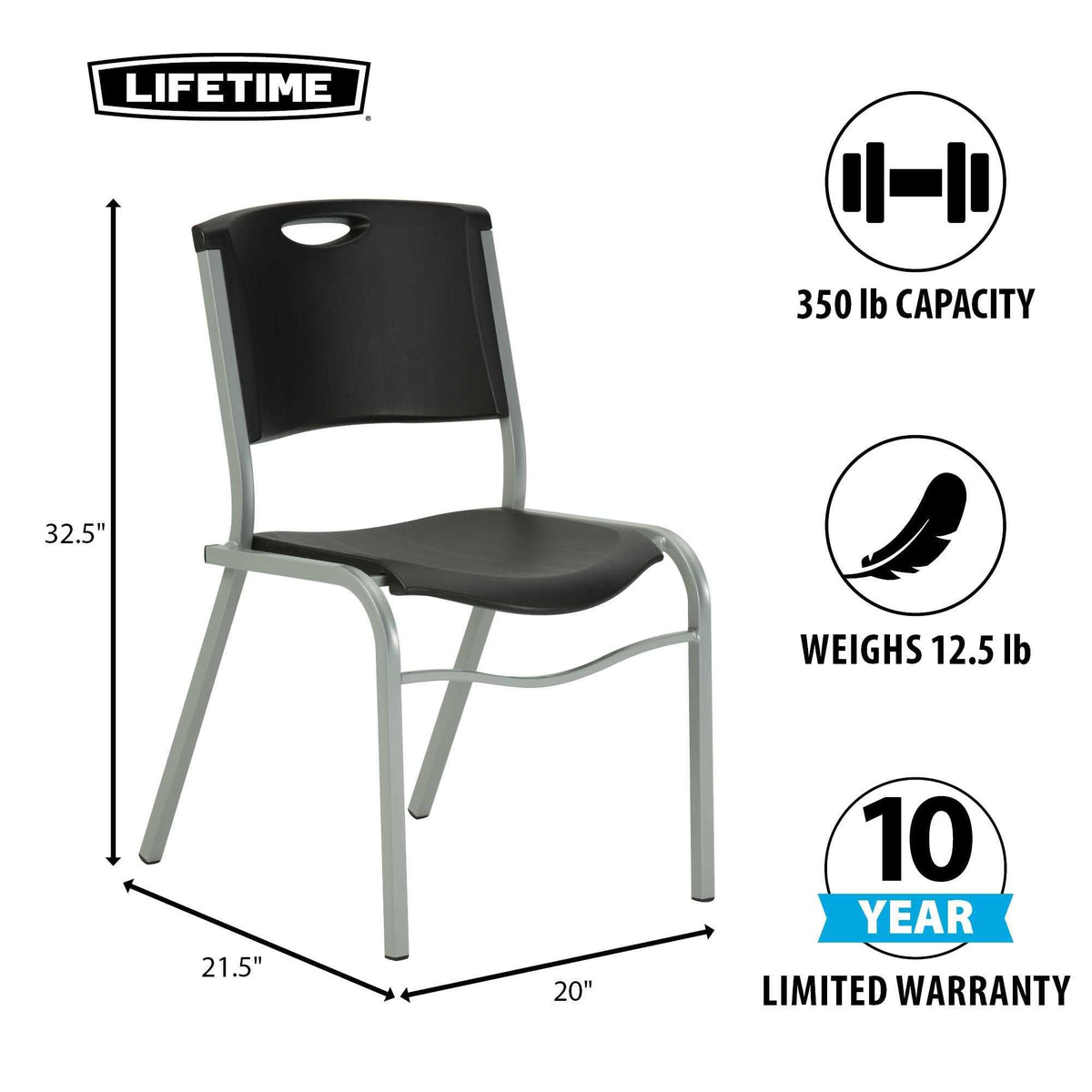 Black Stacking Chair 4 Pack P6447