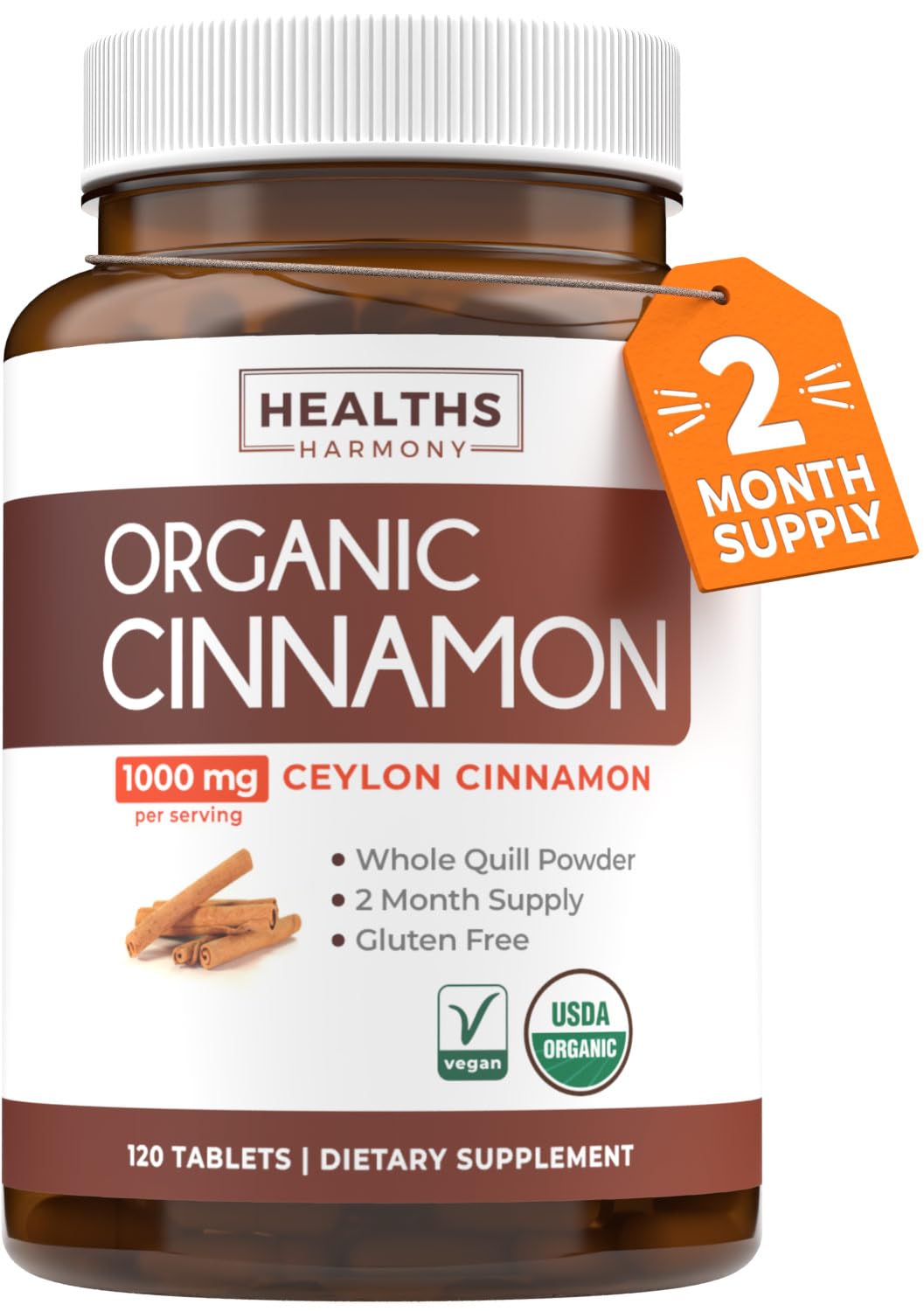 USDA Organic Ceylon Cinnamon 1000mg Vegan Non-GMO Supplement P541138