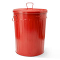 20 Gallon Red Metal Trash Can with Lid M7070
