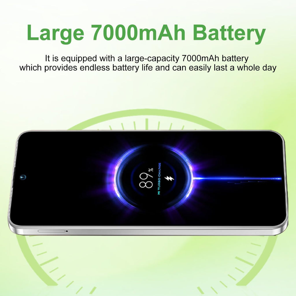 Unlocked Cell Phone 16GB+512GB Smartphone 6.99" HD Screen Android 15 5G 7000mAh (Purple) E80364