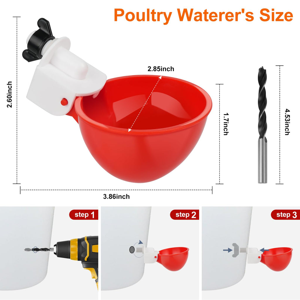 6 Pack Automatic Chicken Waterer Cups N5574