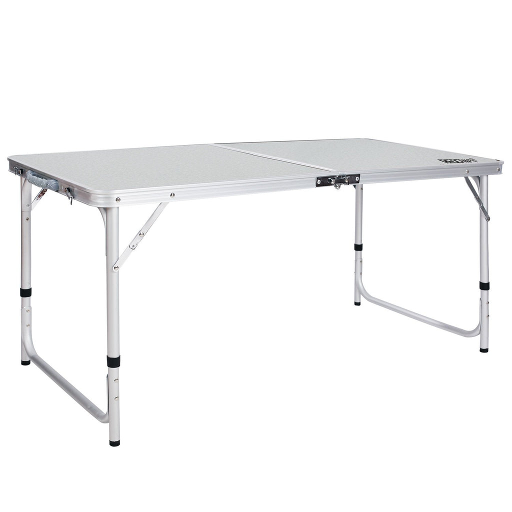 4ft Lightweight Portable Folding Camping Table with Adjustable Heights N163
