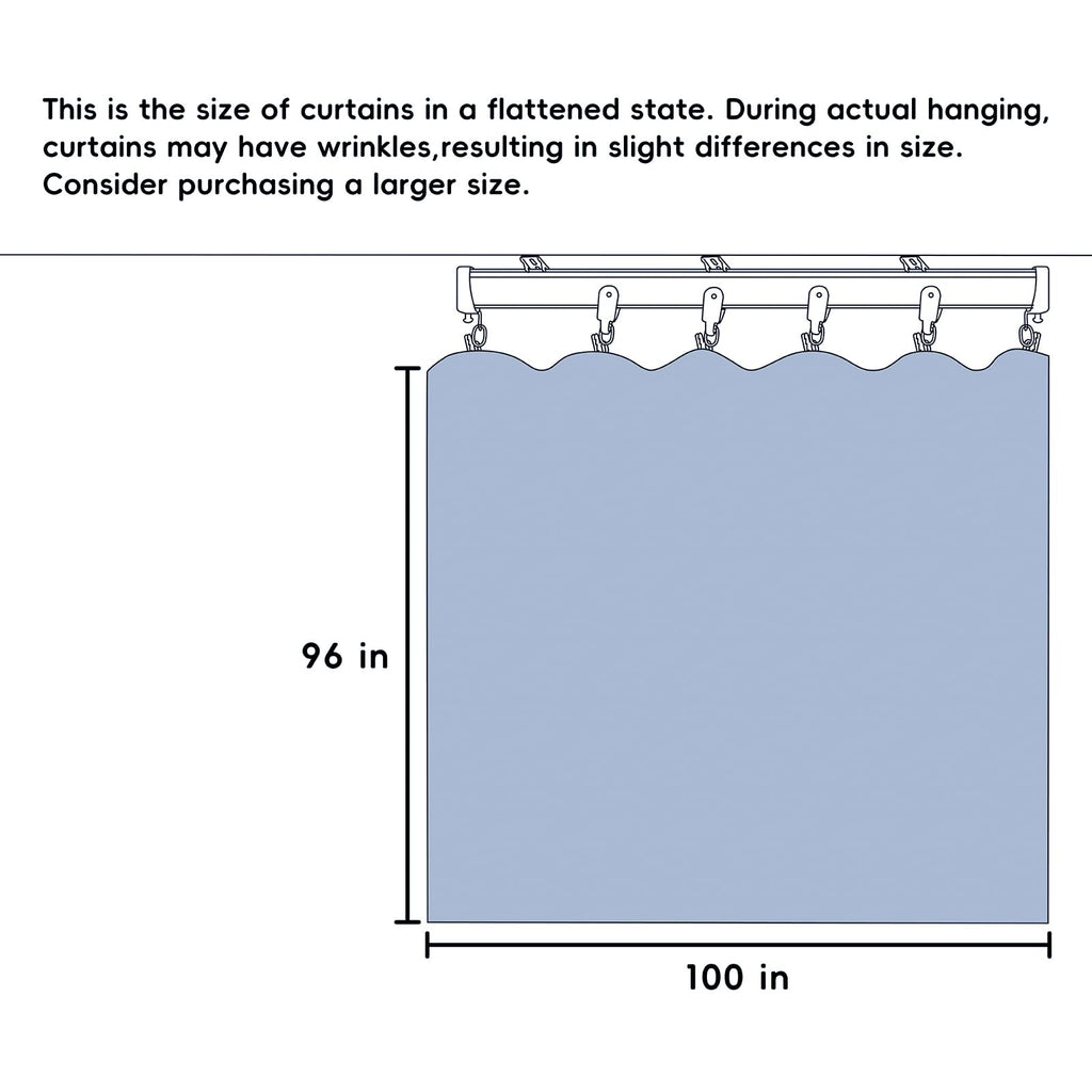 Blackout Room Divider Curtains with Ceiling Tracks Set P8545