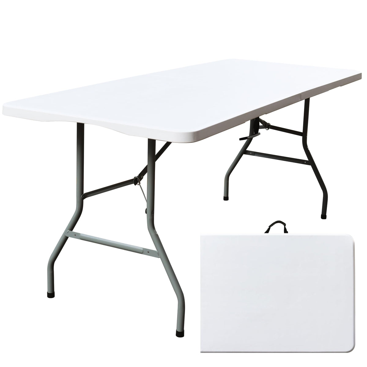 White 6FT Foldable Plastic Table L518916