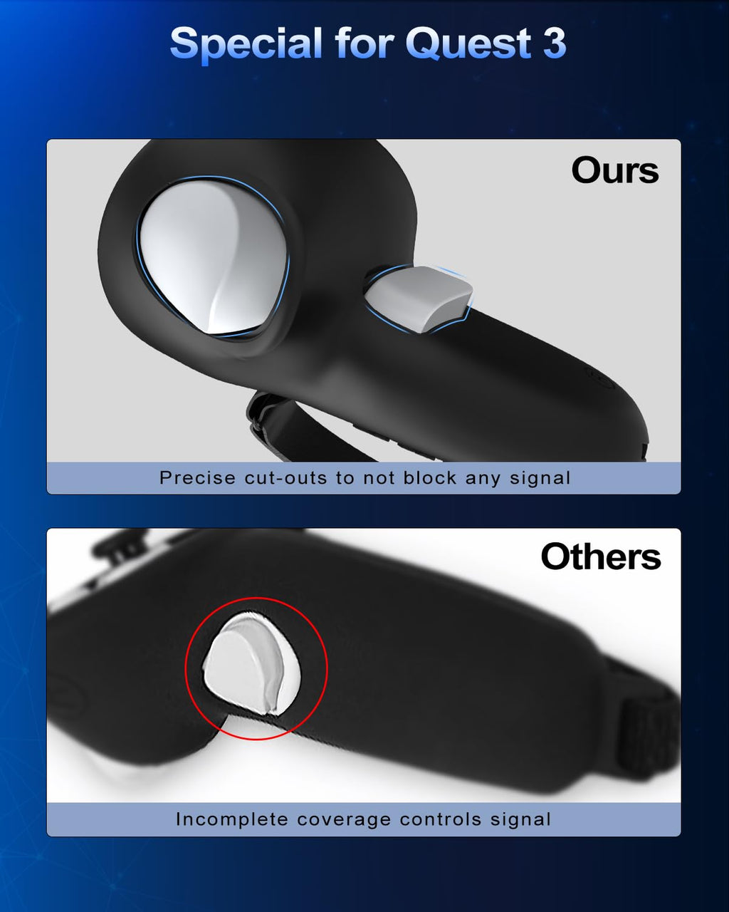 Silicone Controller Grip Cover with Non-Slip Thumbstick Covers Black D8800