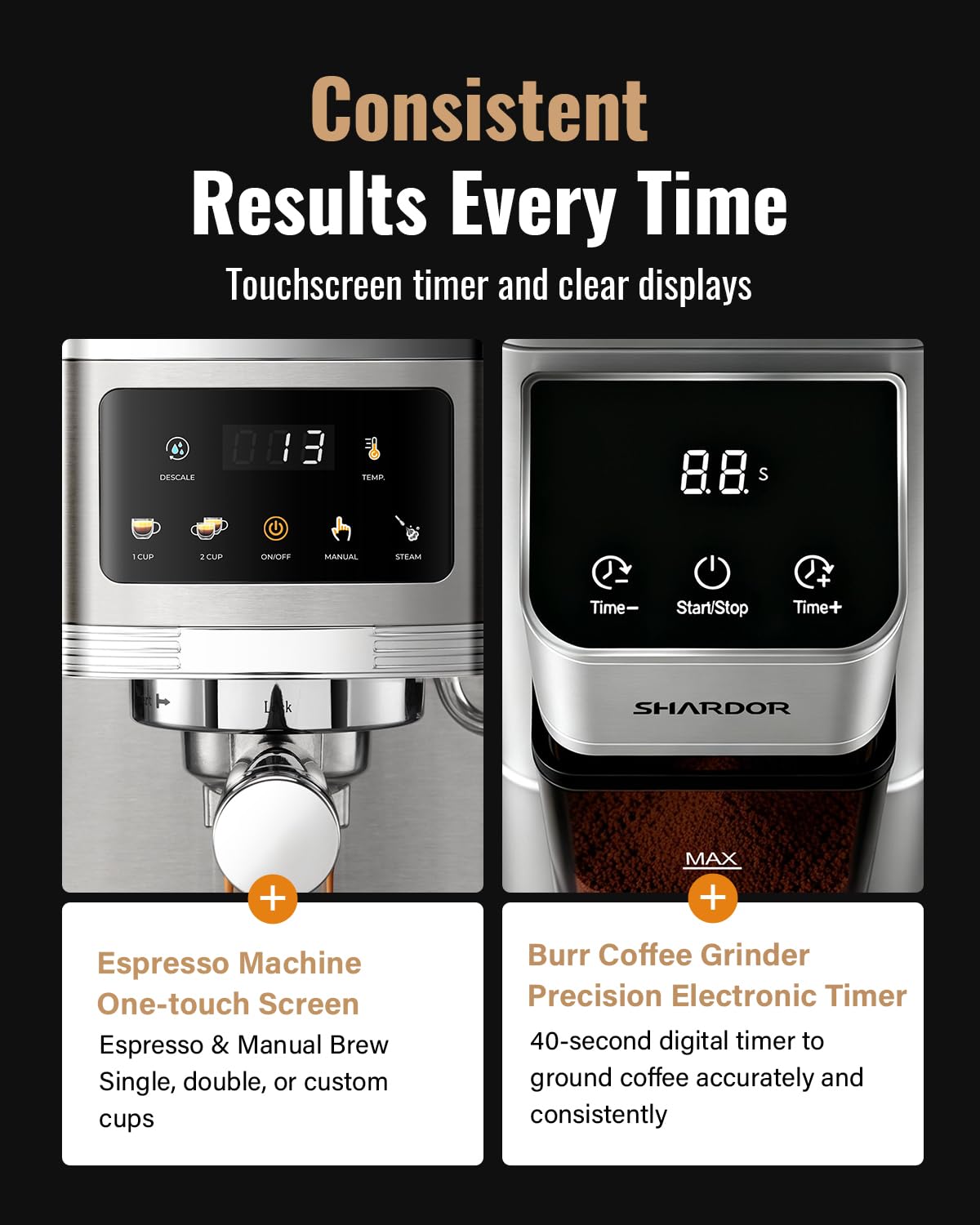 Espresso Machine with Grinder and 48 Grind Settings U46890