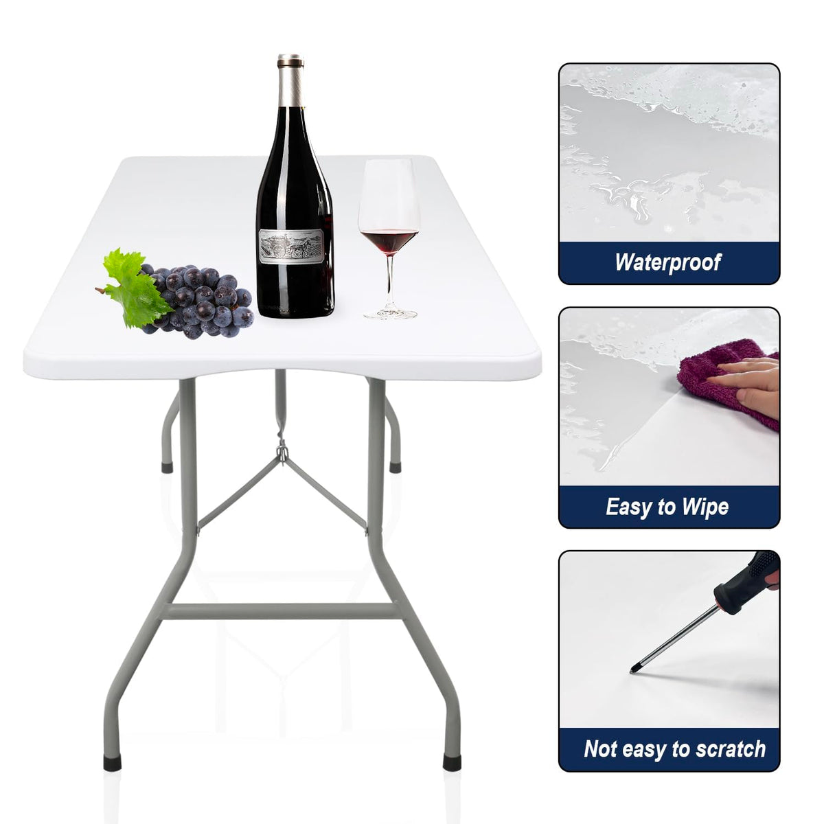 White Folding Table D8256