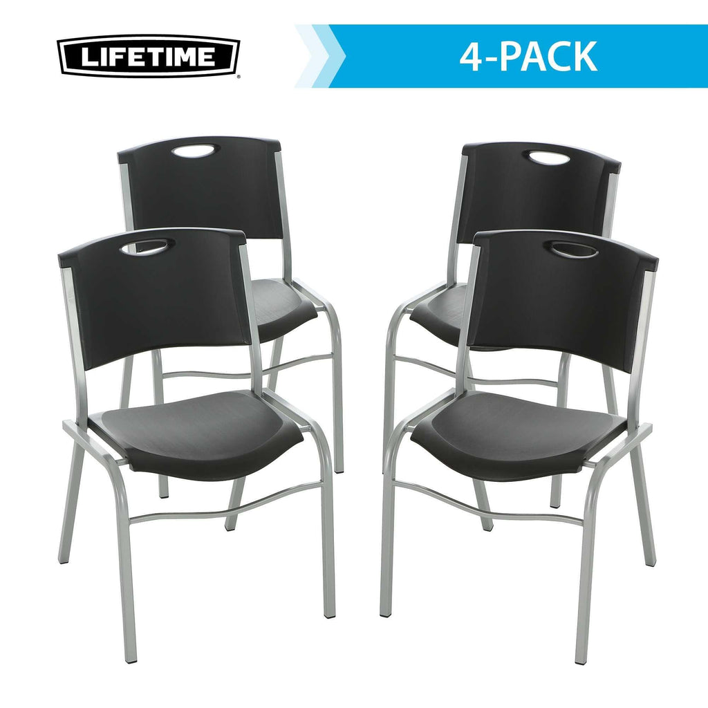 Black Stacking Chair 4 Pack P6447