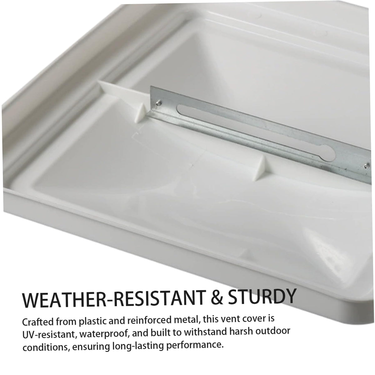 14 Inch White Weather-Resistant Plastic RV Vent Cover N26983