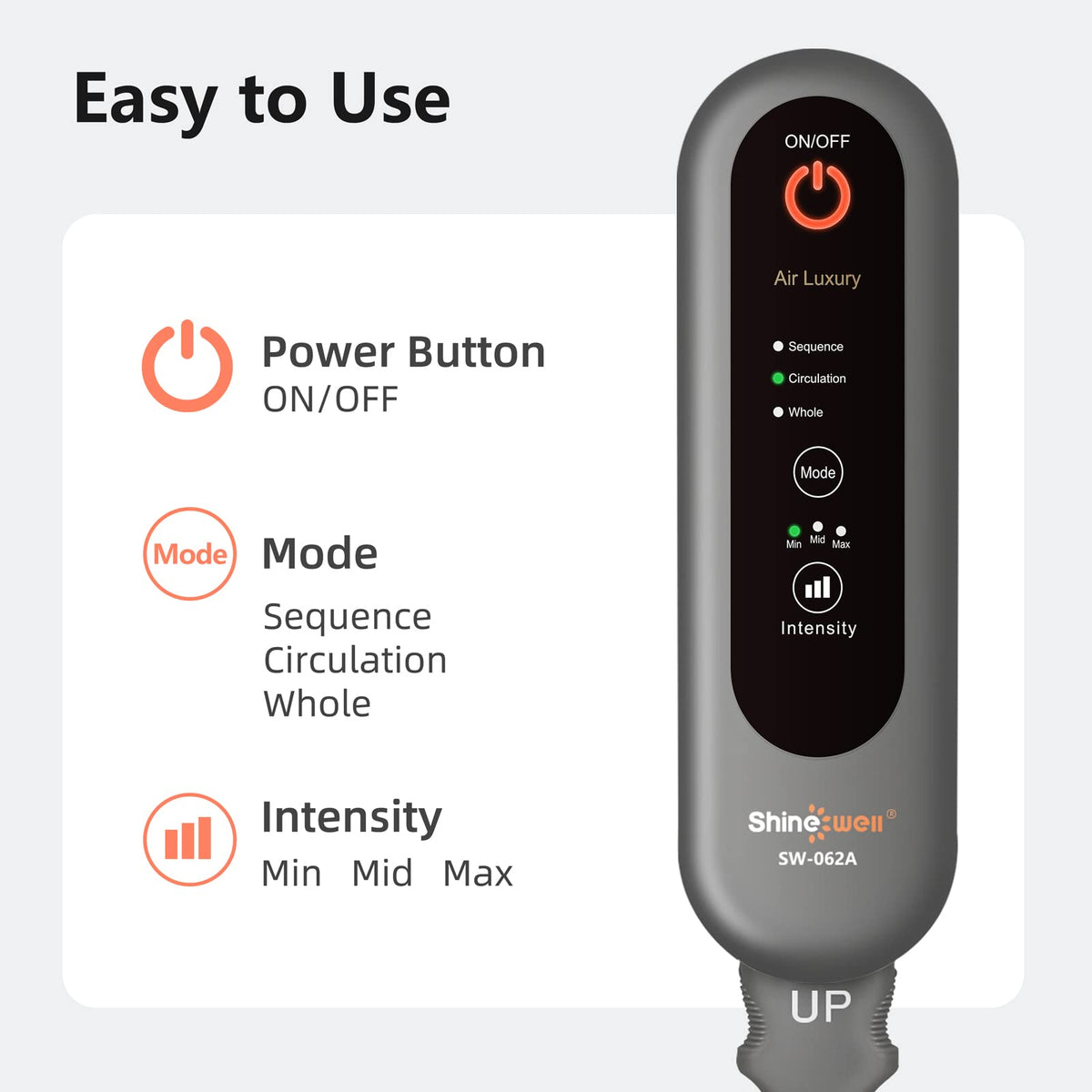Air Compression Leg Massager with 3 Modes 3 Intensities K293203