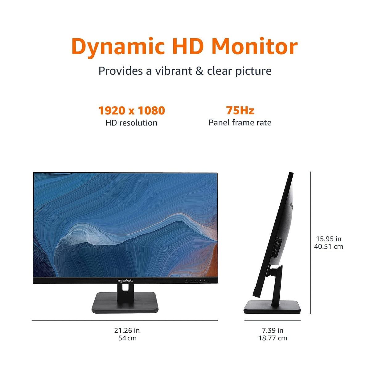 24-inch Full HD IPS Monitor, 75 Hz, 1080P, HDMI, Display Port, VGA, Built-in Speakers, Black K82209