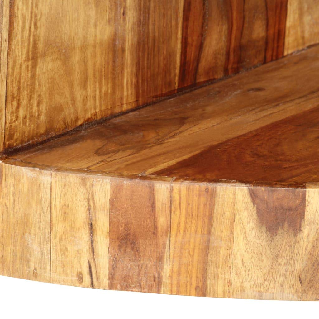 Round Coffee Table 25.6"x11.8" Solid Sheesham Wood Y82764