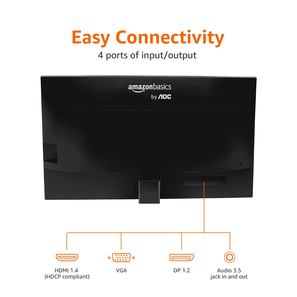 24-inch Full HD IPS Monitor, 75 Hz, 1080P, HDMI, Display Port, VGA, Built-in Speakers, Black K82209