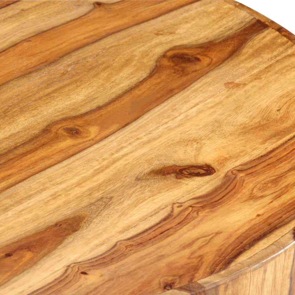 Round Coffee Table 25.6"x11.8" Solid Sheesham Wood Y82764