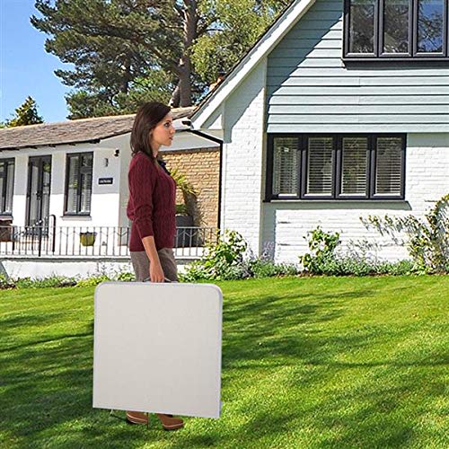 Aluminum Folding Table 4 Foot, Adjustable Height Lightweight Portable Camping Table for Picnic Beach Outdoor Indoor, White 120 x 60 x 70 4Ft Y684846