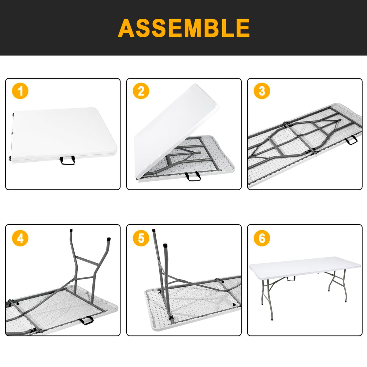 White Folding Table D8256