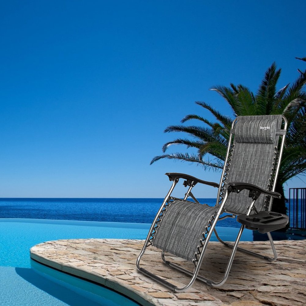 Zero Gravity Chair Set of 2 with Pillow and Cup Holder Y4820