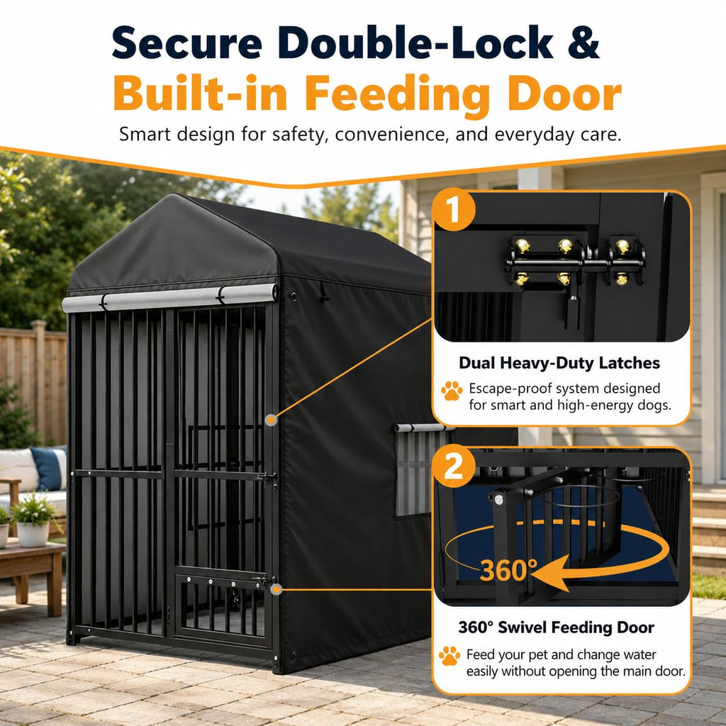Heavy Duty Outdoor Dog Kennel with Cover R29996