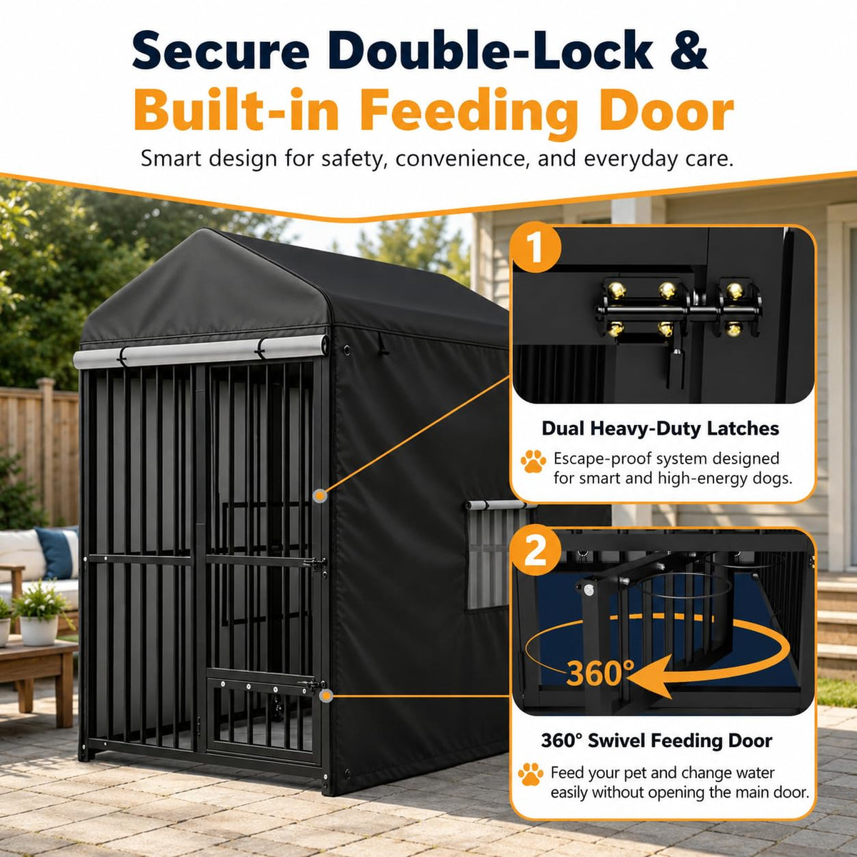 Heavy Duty Outdoor Dog Kennel with Cover R29996