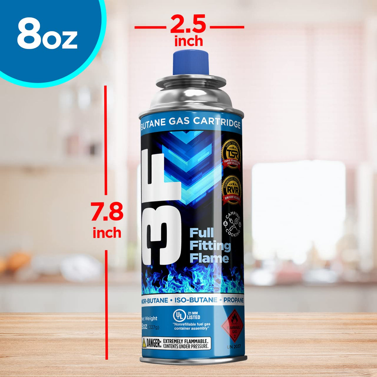 Butane Fuel Canister 8oz 4 Pack X6276